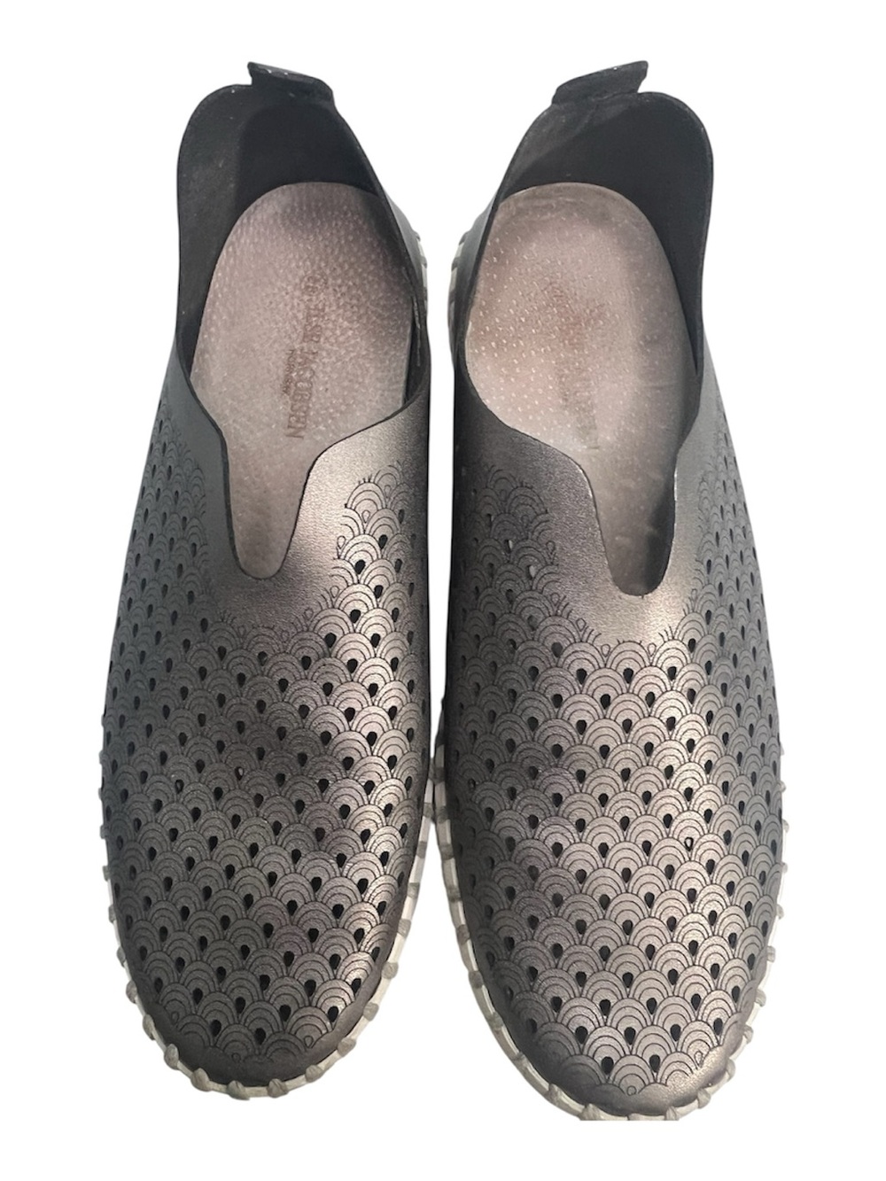 Ilse Jacobsen Tulip 3576 Slip-On Perforated Casual Shoes in Gunmetal Gray Size 8